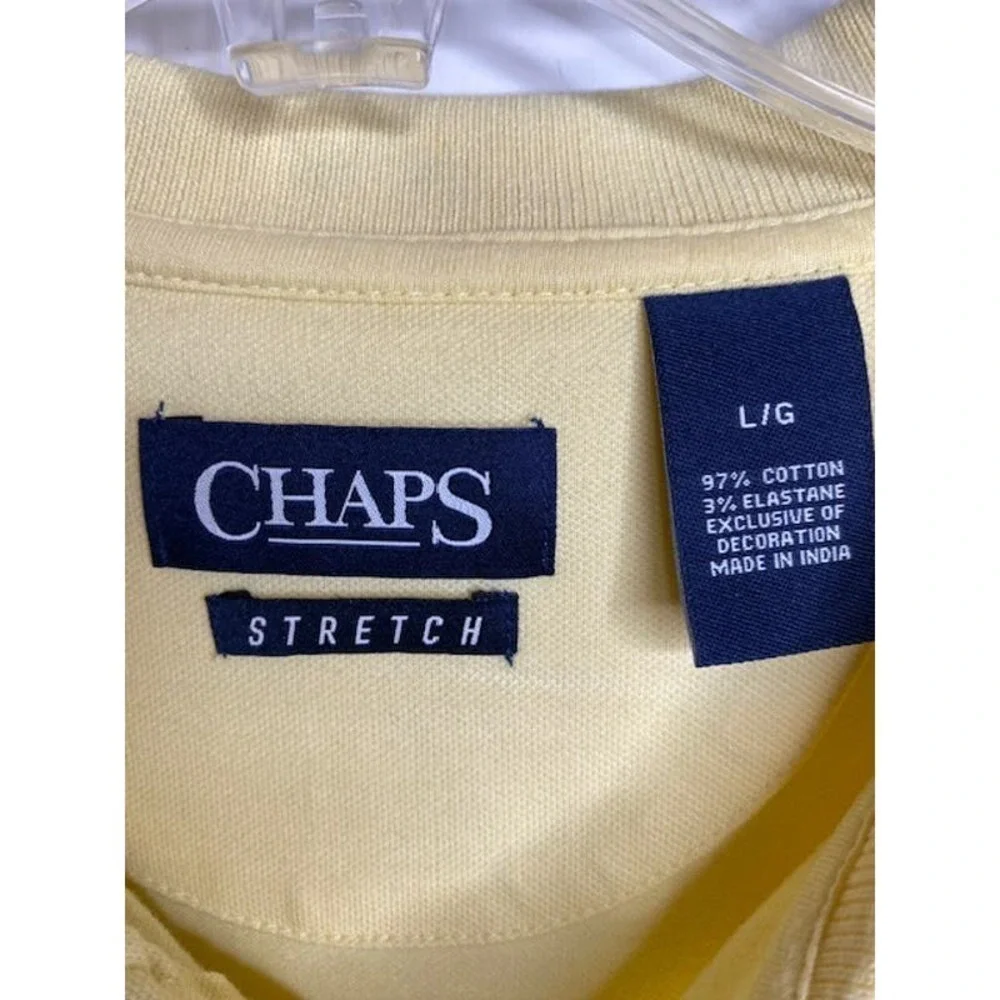 Chaps Men's Polo Yellow Shirt‎ Sz Large